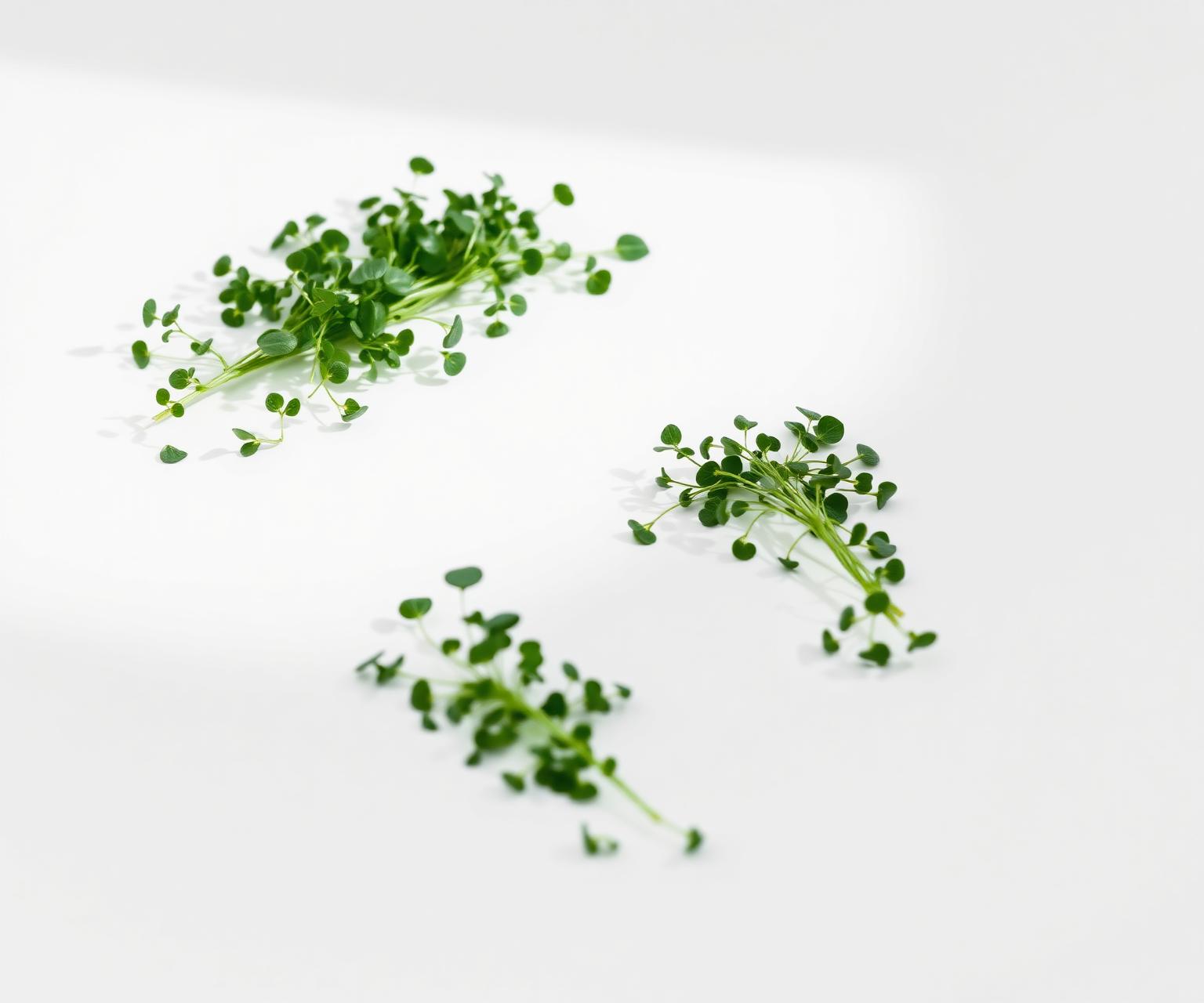Fresh microgreens on a clean white surface